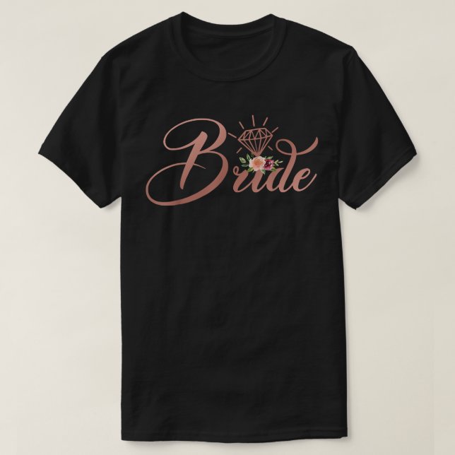 Camiseta Bachelorette Noiva Chá de casamento de noiva Flor (Frente do Design)