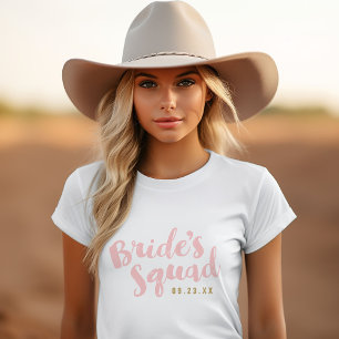 Camiseta Bachelorette Personalizada do Esquadrão Blush Brid