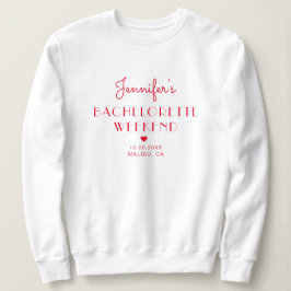 Camiseta Bachelorette Personalizado Vermelho e Rosa Mínimo