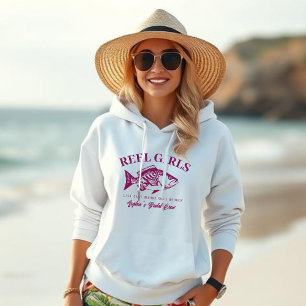 Camiseta Bachelorette Pescador Estilo Reel Raparigas-Vinho