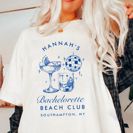 Camiseta Bachelorette Retro Disco Coquetel Azul e Rosa