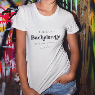Camiseta Bachelorette Retro Retro Timical Minimalista