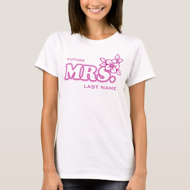 Camiseta Bachelorette rosa "Future Mrs." Superior personali (Frente)