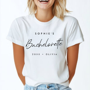 Camiseta Bachelorette   Script Minimalista Modern Bridesmai