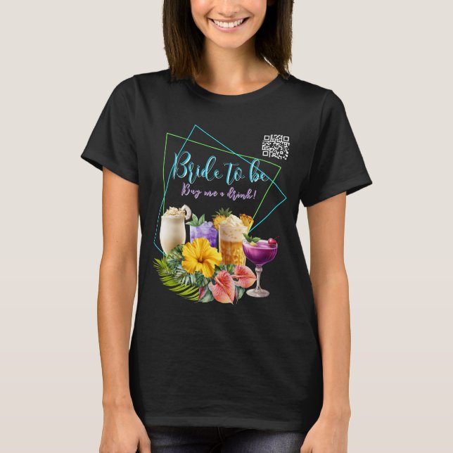 Camiseta Bachelorette Tropical Bebe código QR (Frente)