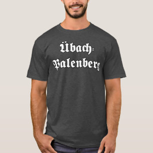 Camiseta bachPalenberg escrito com letra gótica