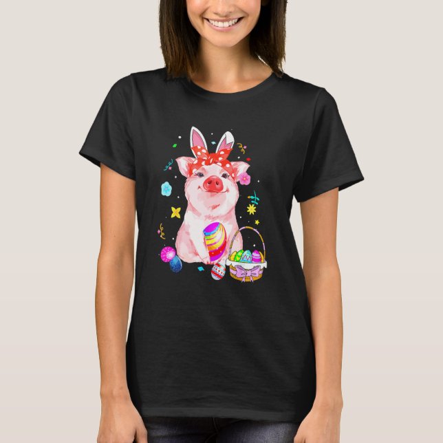 Camiseta Bacia Caçadora De Ovos, Arco De Coelho Da Páscoa B (Frente)