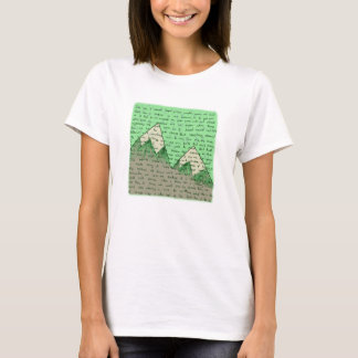 Camiseta bacia verde de poemas líricos das laranjas