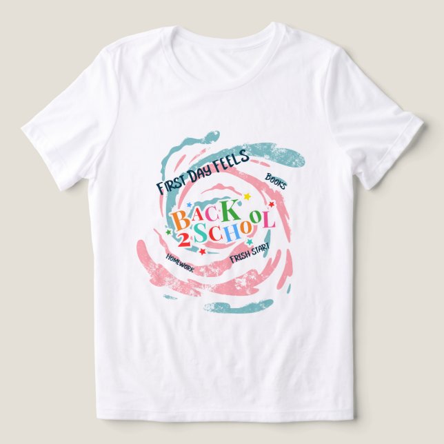 Camiseta Back 2 School First Day Sente Livros Frescos (Design frontal)