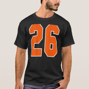 Camiseta Back Impressão Orange Sports Block Número 26 Para