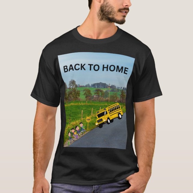CAMISETA BACK TO HOME SCHOOL BUS (Frente)