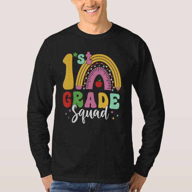 Camiseta Back To School 1st Grade Squad Team Girls Boys Tea (Frente)