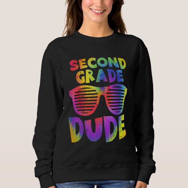 Camiseta Back To School 2nd Second Grade Dude Tie Dye Sungl (Frente)