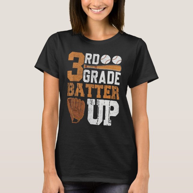 Camiseta Back To School 3rd Grade Students Baseball Batter (Frente)