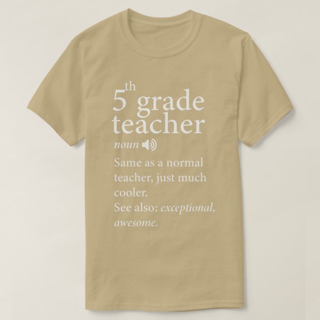 Camiseta Back to school-5th-Grade-Teacher-Funny-Definition- (Frente do Design)