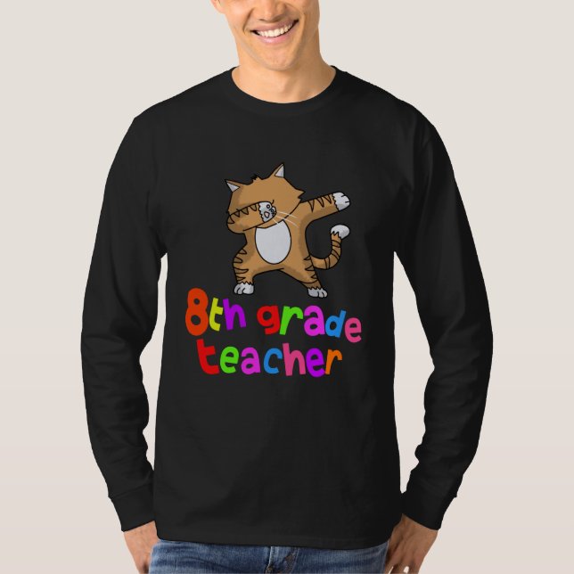 Camiseta Back to School  8th Grade Teacher Dabbing Cat Dab (Frente)