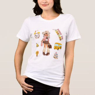 Camiseta Back to School Cute Girl Clipart Set
