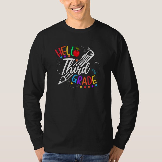 Camiseta Back To School Cute Hello Second Grade Team Happy  (Frente)