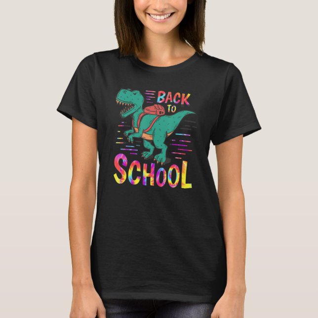Camiseta Back To School Dinosaur Tye Dye Teacher Students B (Frente)
