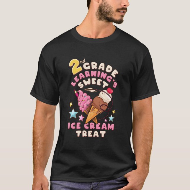 Camiseta Back To School First Day Of 2Nd Grade Ice Cream (Frente)