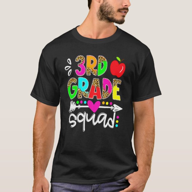 Camiseta Back To School First Day Of 3rd Grade Squad Teache (Frente)