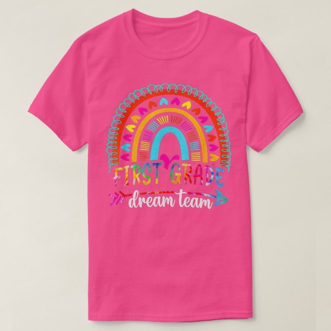 Camiseta Back To School First Grade Dream Team Students Tea (Frente do Design)