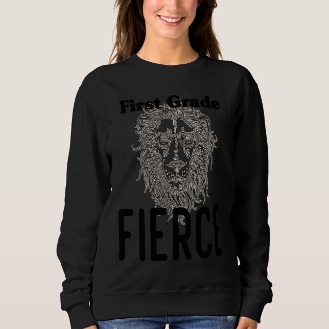 Camiseta Back to School First Grade Fierce Lion funny cute  (Frente)
