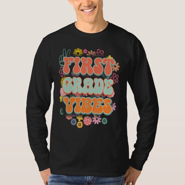 Camiseta Back To School First Grade Vibes Student Teacher 1 (Frente)