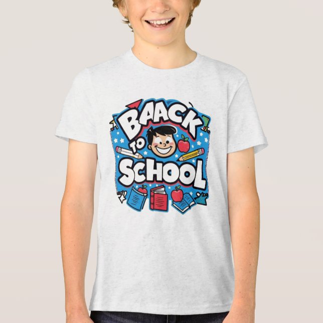 Camiseta Back to School Fun – Colorful Cartoon  (Frente)