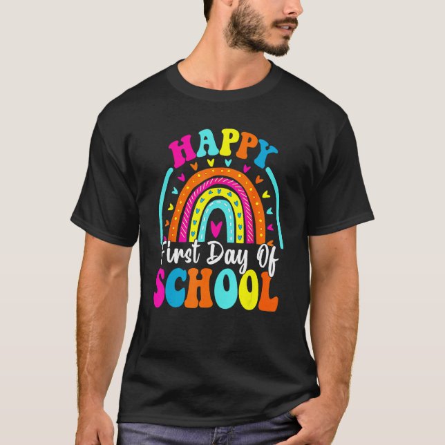 Camiseta Back To School Funny Happy First Day Of School For (Frente)
