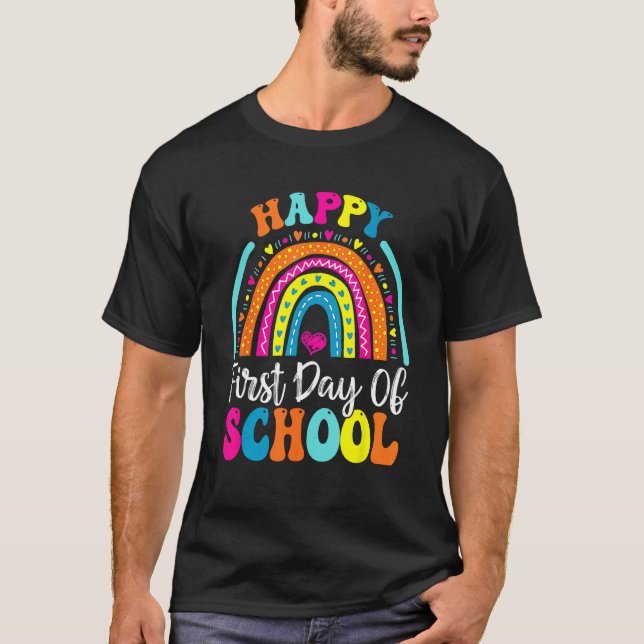 Camiseta Back To School Funny Happy First Day Of School For (Frente)