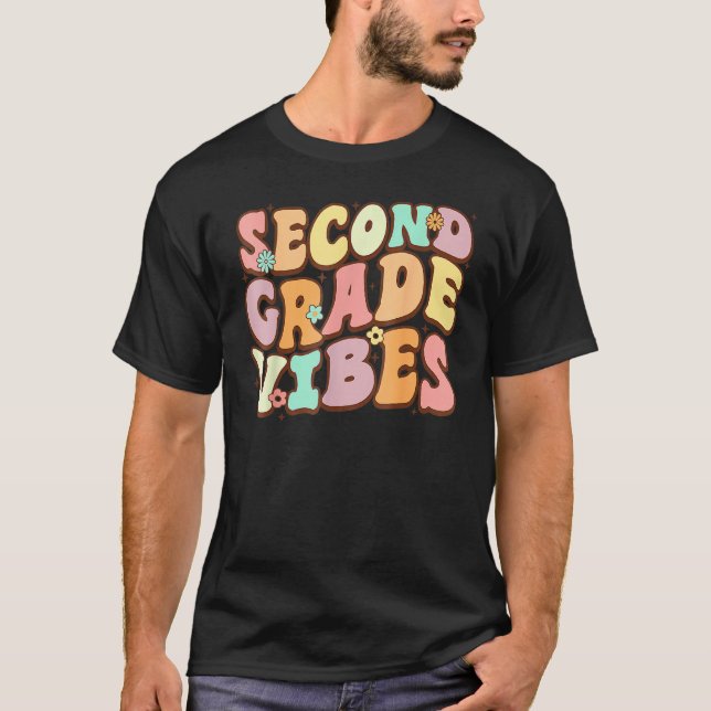 Camiseta Back To School Groovy Second Grade Vibes 2nd Grade (Frente)