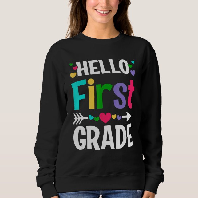 Camiseta Back To School Hello 1st Grade First Day Teacher S (Frente)