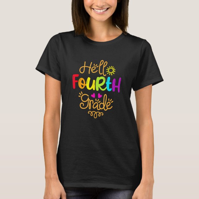 Camiseta Back To School Hello Fourth Grade Team 4th Grade T (Frente)