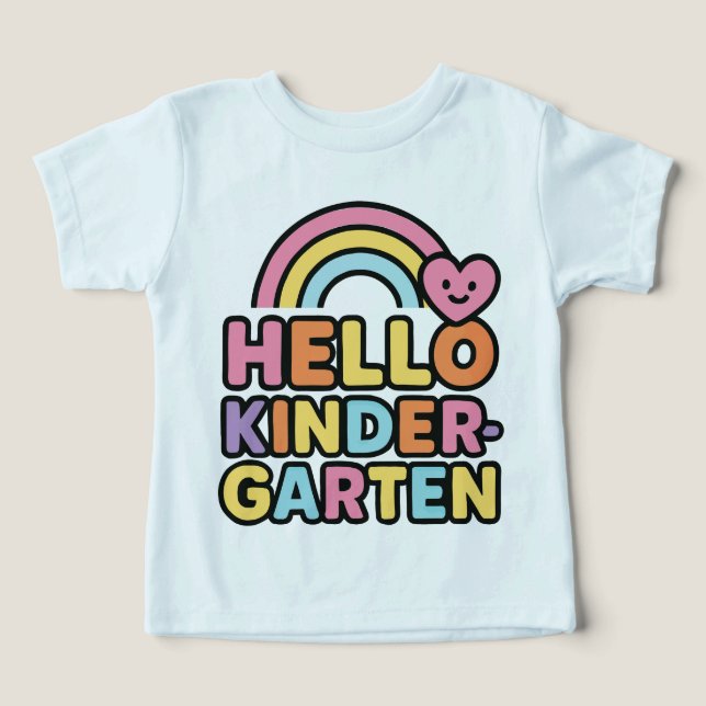 Camiseta Back to School Hello Kindergarten Teacher Kids (Design frontal)