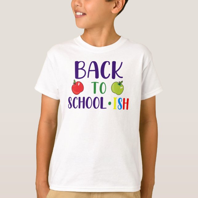 Camiseta Back to School...ish – Funny Lazy Student Vibes  (Frente)