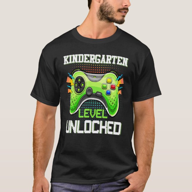 Camiseta Back To School Kindergarten Level Unlocked Video G (Frente)