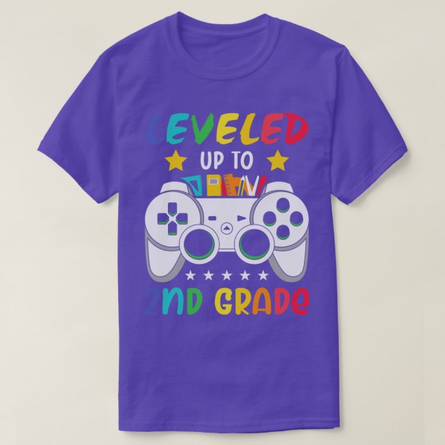 Camiseta Back to school- leveled up to 2nd grade  (Frente do Design)