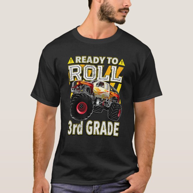 Camiseta Back To School   Monster Truck Ready To Roll 3rd G (Frente)