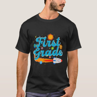 Camiseta Back to school outer space teacher first grade