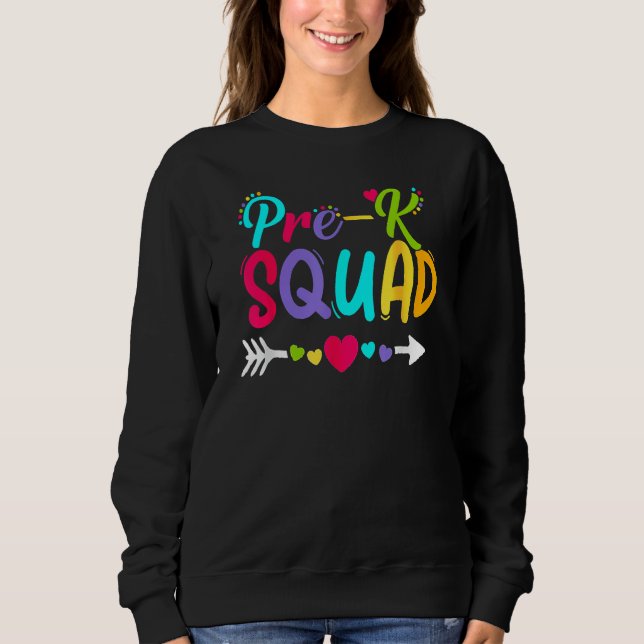 Camiseta Back To School Pre K  Squad Happy First Day Of Sch (Frente)