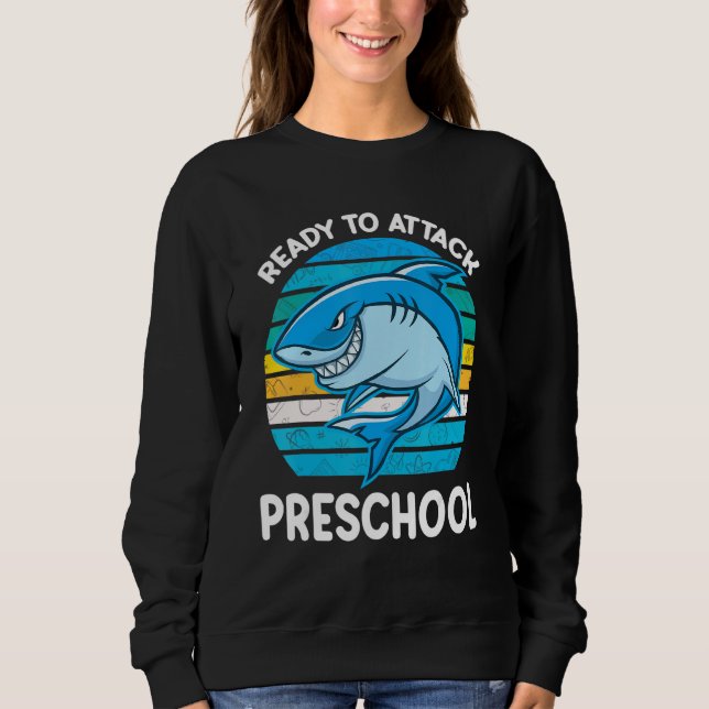Camiseta Back To School Preschool Kids Outfit Shark (Frente)