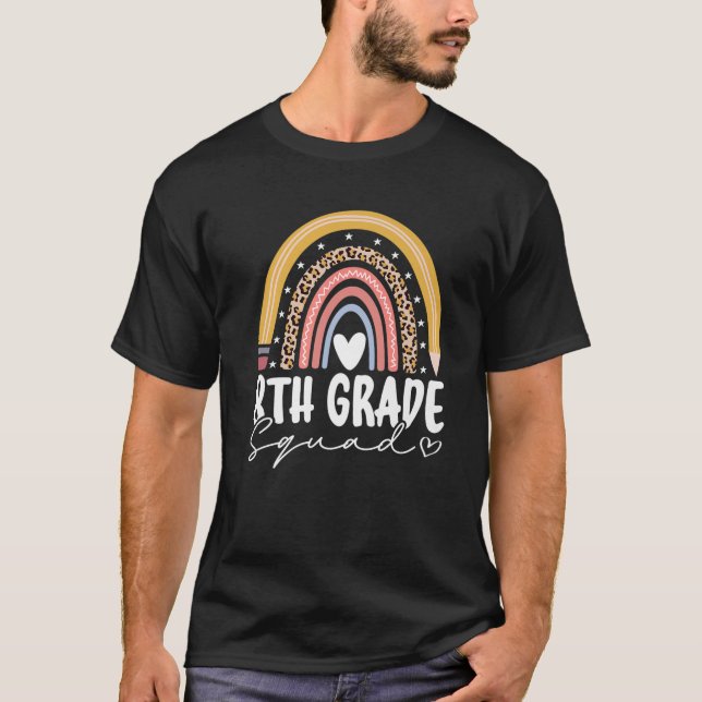 Camiseta Back To School Rainbow 8Th Eighth Grade Squad For (Frente)