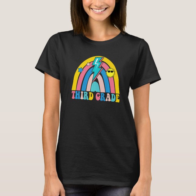 Camiseta Back To School Rainbow Third Grade 3rd Grade Teach (Frente)