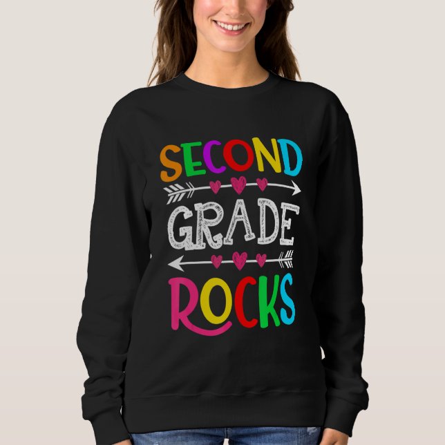 Camiseta Back To School Second Grade Rocks First Day Of Sch (Frente)