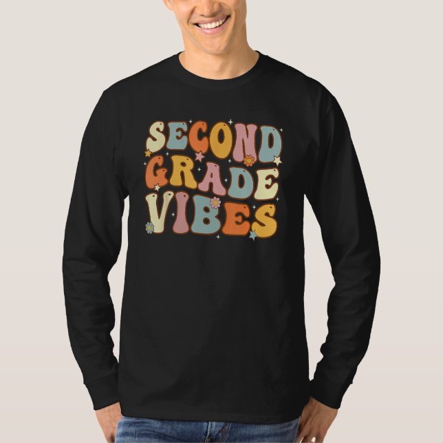 Camiseta Back To School Second Grade Vibes Student Teacher  (Frente)