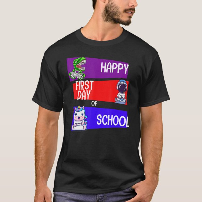 Camiseta Back To School Squad Grade Dinosaur Unicorn Astron (Frente)
