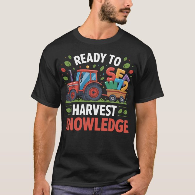 Camiseta Back to School Teacher Farmer Tractor 100th Day  (Frente)