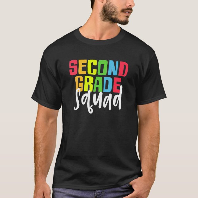 Camiseta Back To School Team 2nd Second Grade Squad Student (Frente)