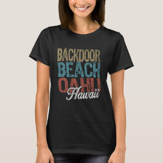 Camiseta Backdoor Beach OAHU Hawaii HIBISCUS AND SCRIPT Thr